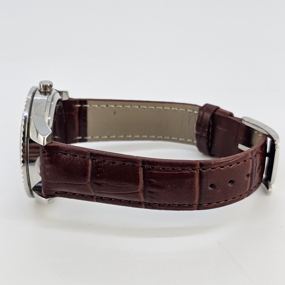 Fossil Women's Watch 38MM White Dial DayDate NEW Brown Leather Bands NEW Battery - Picture 7 of 14